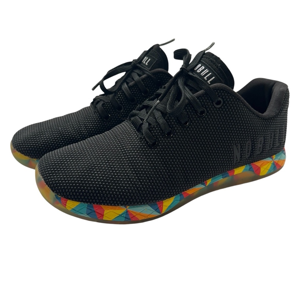 Nobull Outwork Shoes Gym Workout Gum Bottom Lace Up Black Mens 9 Womens 10.5